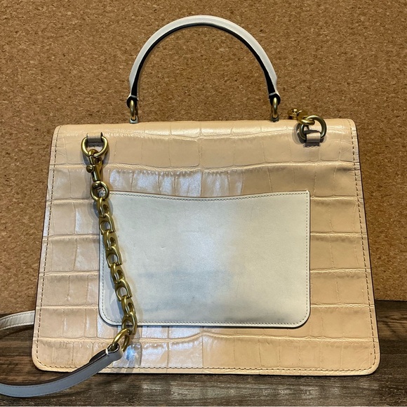 Coach Parker 32 Cream and Tan Croc-Embossed Satchel - Ginny & Georgia Bag - Picture 5 of 10